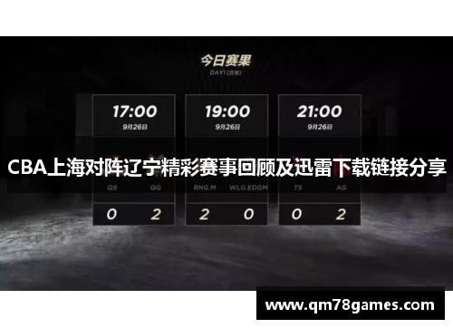 CBA上海对阵辽宁精彩赛事回顾及迅雷下载链接分享